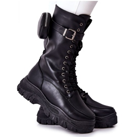 Botas com plataforma preta Issanti com rim preto