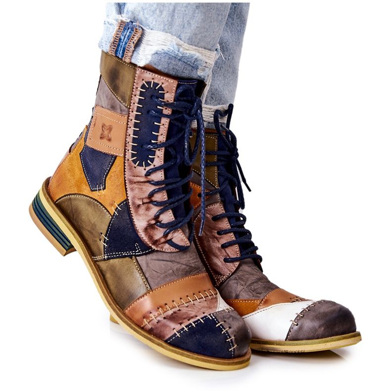 Botas Jodhpur de couro multicoloridas Maciejka 05095-39 multicolorido