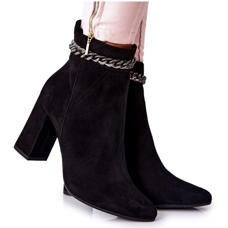 Botas altas de couro Laura Messi preto 2203