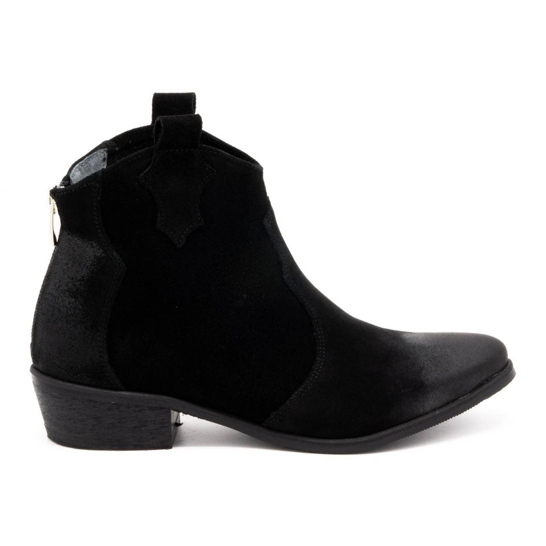 Exquisite Botas de couro feminino 1128EX pretas preto