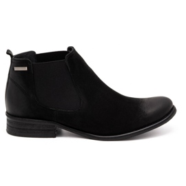 Exquisite Botas de couro Jodhpur botas 835EX pretas preto
