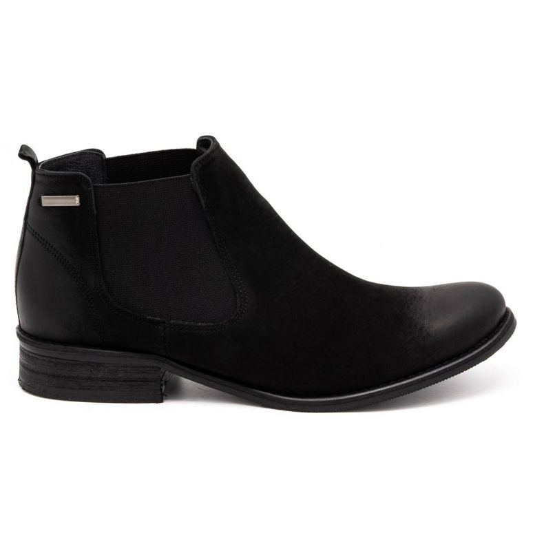Exquisite Botas de couro Jodhpur botas 835EX pretas preto