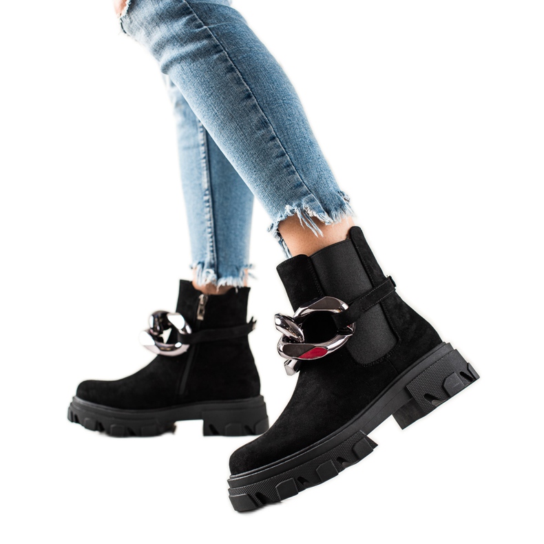 Botas de camurça na plataforma S. Barski preto