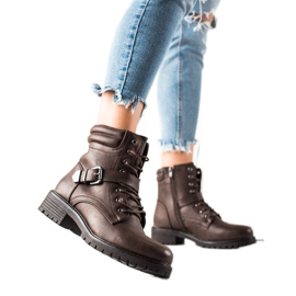 Anesia Paris Trabalhadores marrons com fivela castanho