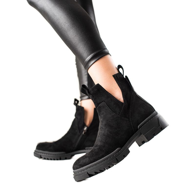 W. Potocki Bolsas de camurça recortadas preto