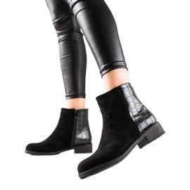 TRENDI Botins de camurça preta preto TRENDI Botins de camurça preta preto