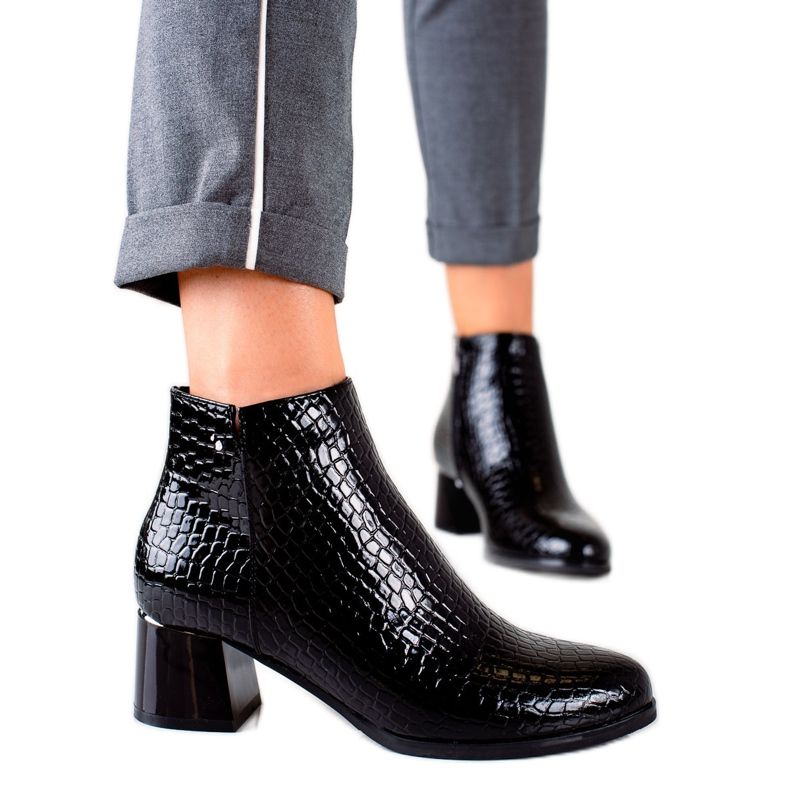 W. Potocki Botas de salto alto potocki preto