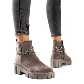 Goodin Botas na plataforma com corrente bege