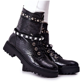PG1 Trabalhadores com botas aquecidas Nephele Negra com tachas preto