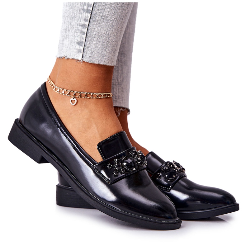 PG1 Sapatos Com Faixa Decorativa Valisso Preta preto