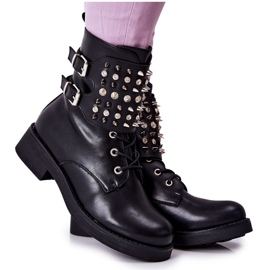 Botas com tachas no zíper preto Laurena Botas com tachas no zíper preto Laurena