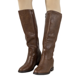 Botas de cunha marrom de Rosamonde