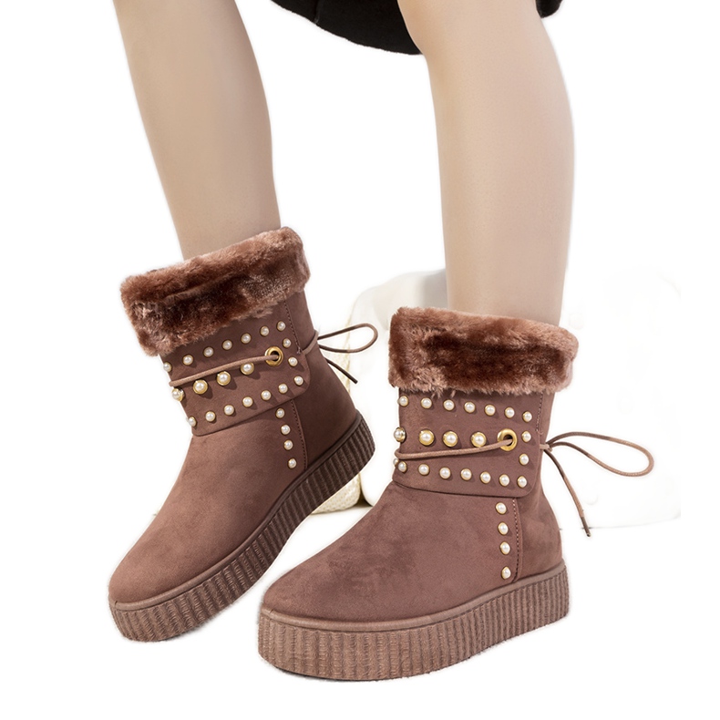 Botas de neve femininas rosa Almendra Botas de neve femininas rosa Almendra