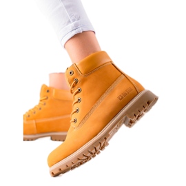 Botas de caminhada femininas Big Star II274447 marrom amarelo