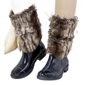 Botas de pele Blue Corrales marrom azul-marinho