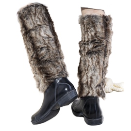 Botas de chuva azul escuro com pele Melgar castanho