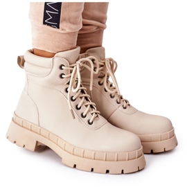 Ideal Shoes Botas Timberki Traperki Beżowe Mustgrow bege Ideal Shoes Botas Timberki Traperki Beżowe Mustgrow bege
