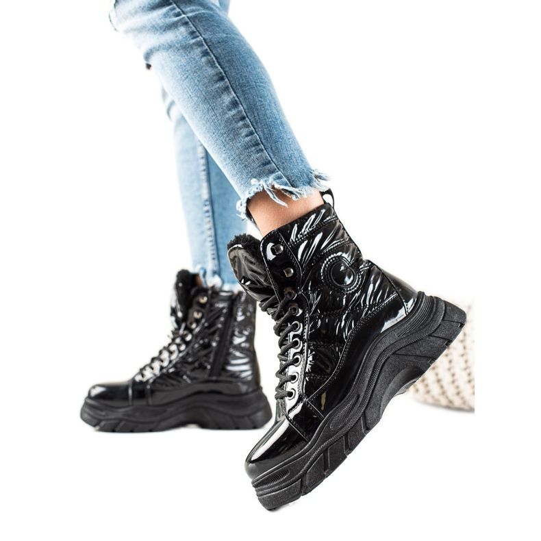 Botas pretas na plataforma VINCEZA preto