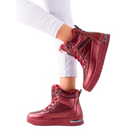 TRENDI Botas de neve com brilho Supermo vermelho