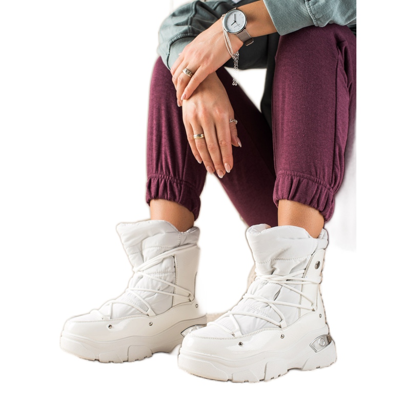 W. Potocki Botas de neve brancas Potocki clássicas branco