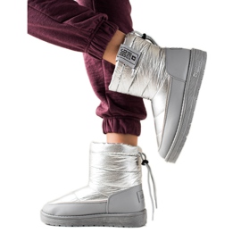 Botas de neve femininas Big Star II274118 prata cinza