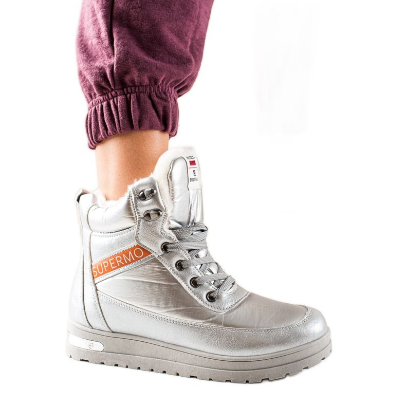 TRENDI Botas de neve com brilho Supermo prata