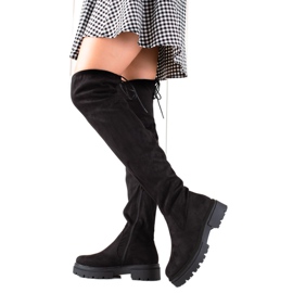 Laura Mode Botas pretas na plataforma preto