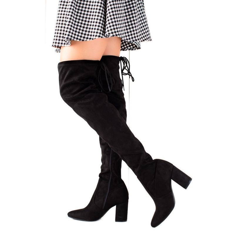 Kayla Botas altas de camurça preto Kayla Botas altas de camurça preto