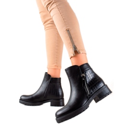 Bestelle Botas elegantes com zíper preto Bestelle Botas elegantes com zíper preto