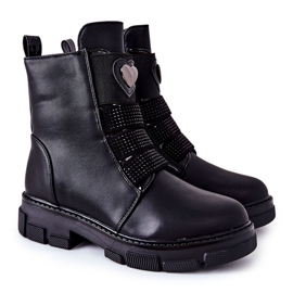 PA1 Botas com isolamento de pele para crianças Black Miraven preto