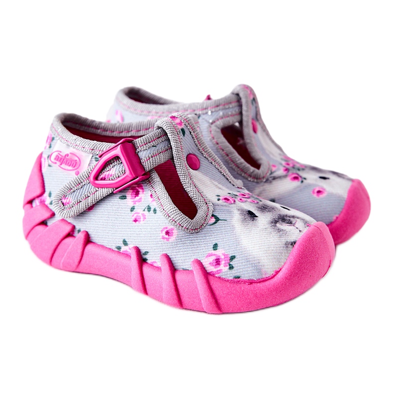 BEFADO S.A. Chinelos Inblu Bunny 110P425 Cinza-Rosa