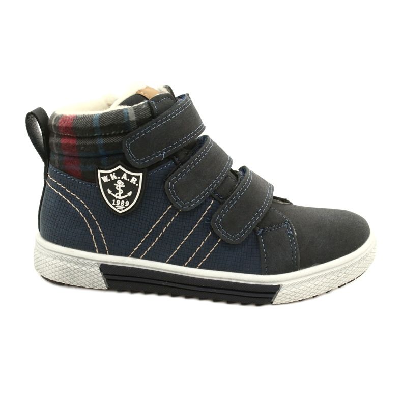 Sapatos esportivos isolados com pele American Club GC24 / 21 Azul marinho