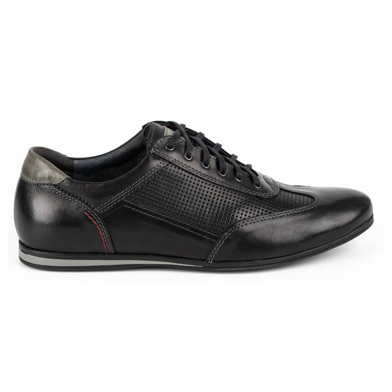 Kampol Sapatos casuais masculinos de couro 64/15 pretos