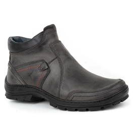 Olivier Botas de couro de inverno masculino 352 MP cinza