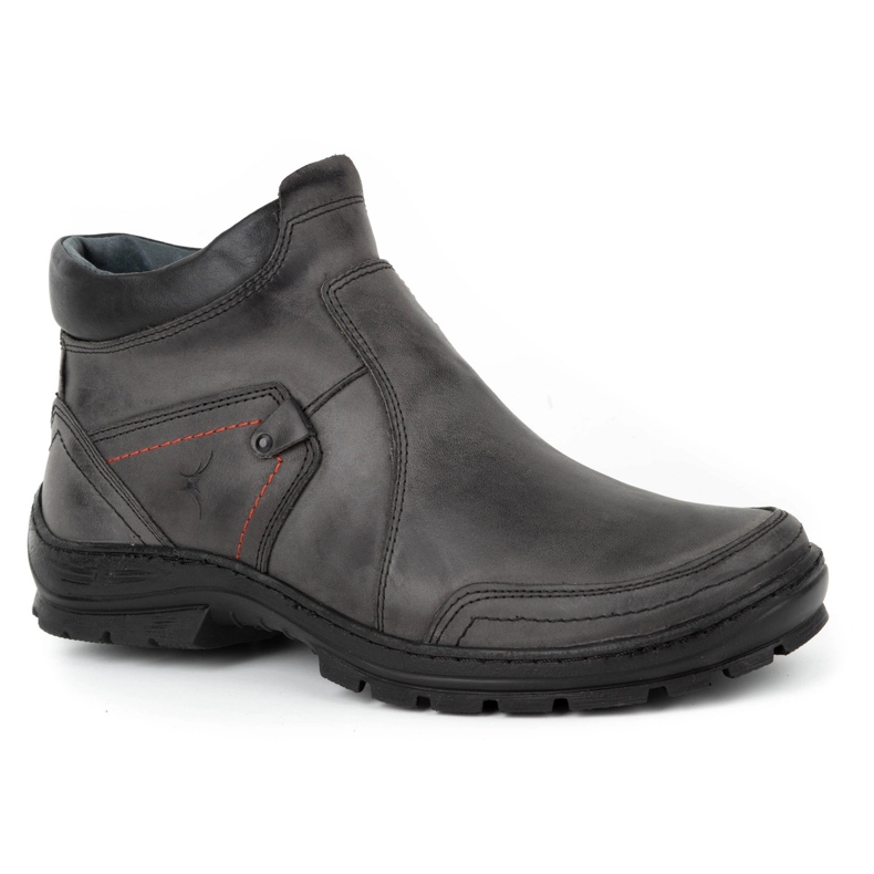Olivier Botas de couro de inverno masculino 352 MP cinza