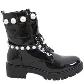 Sacos lacados com pérolas Beni Black preto