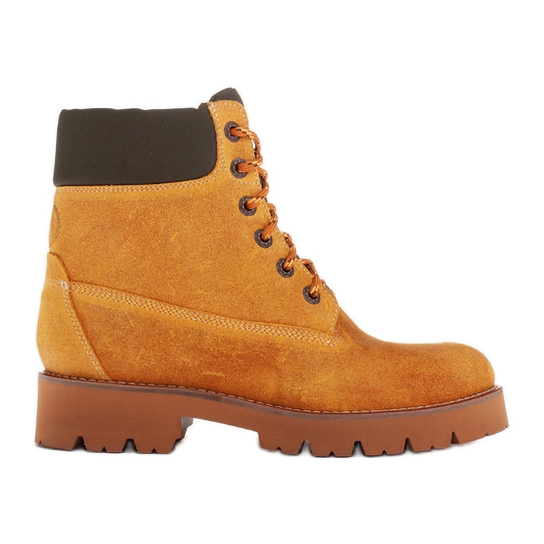 Marco Shoes Botas impermeáveis ​​feitas de couro amarelo impregnado