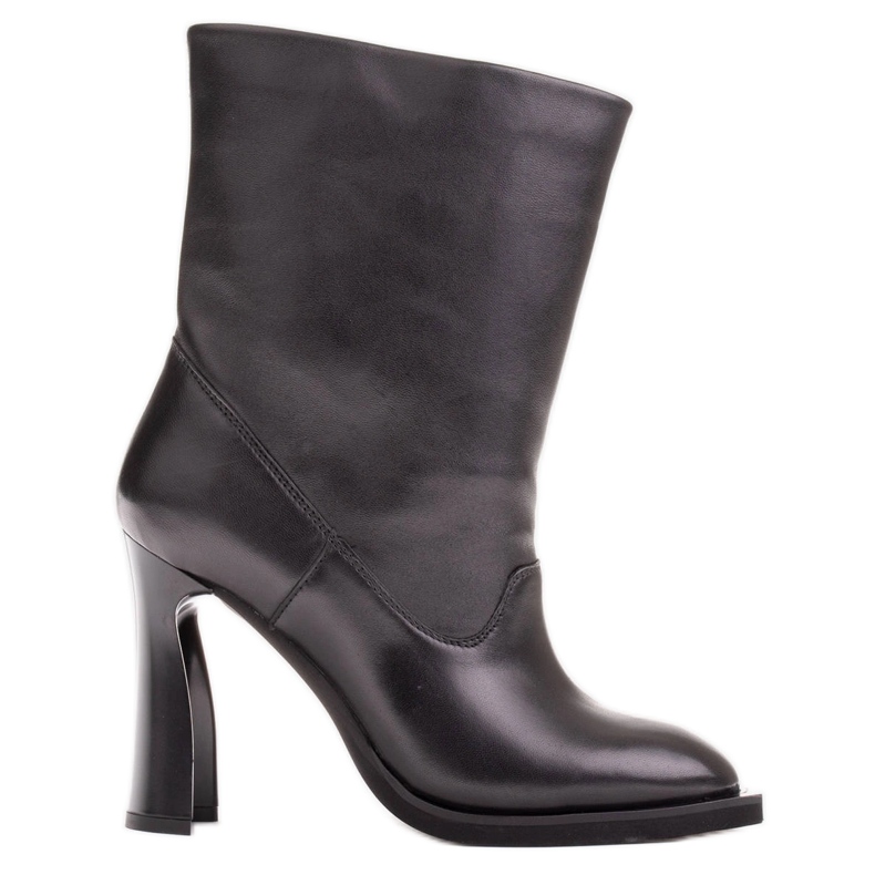 Marco Shoes Botins de couro macio preto