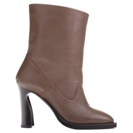 Marco Shoes Botins de couro macio marrom