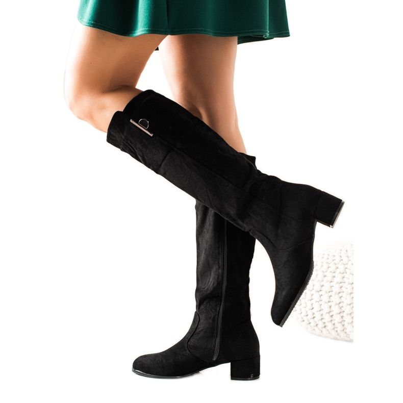 TRENDI Botas pretas confortáveis preto