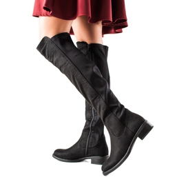 Lovery Botas de camurça confortáveis preto