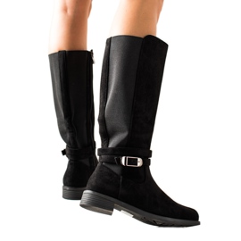 TRENDI Botas casuais com fivela preto