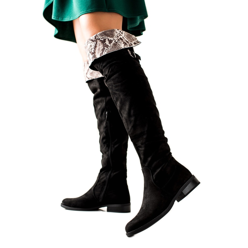 W. Potocki Botas com um potocki enrolável preto