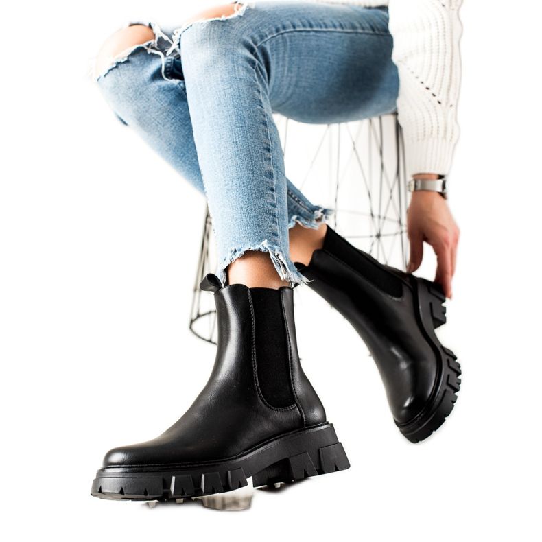 Botas pretas do Chelsea por Sergio Leone preto