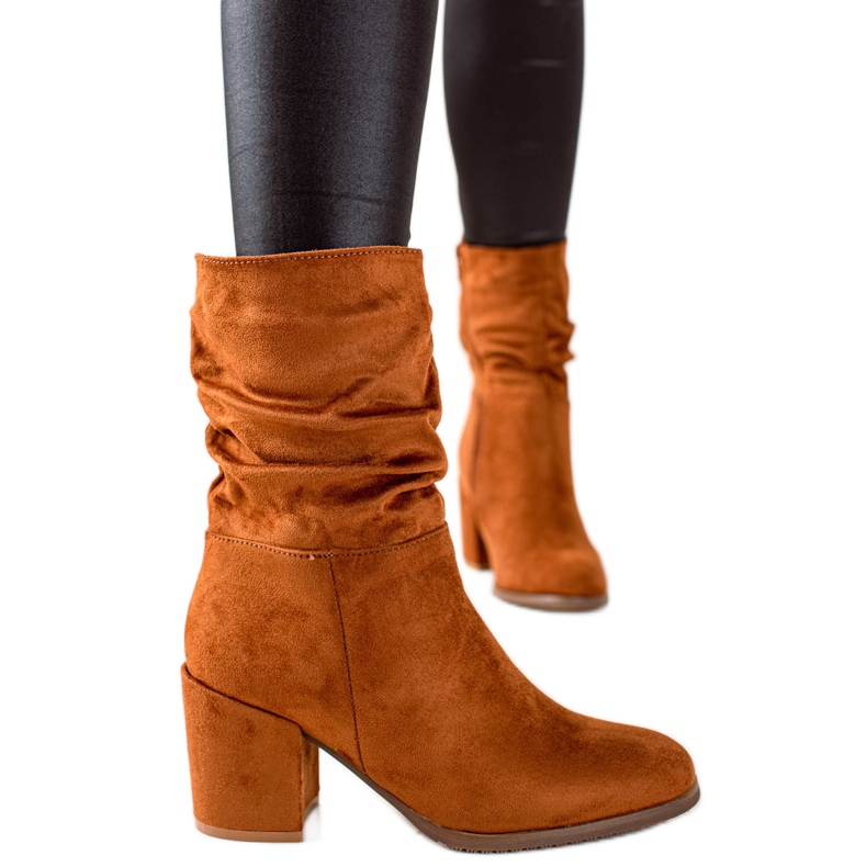 Evento Botas de cano altas elegantes castanho