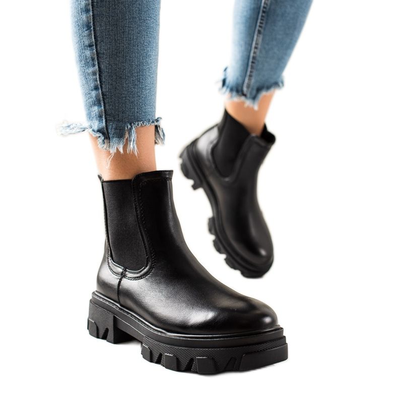 Seastar Botas elegantes da Chelsea na plataforma preto