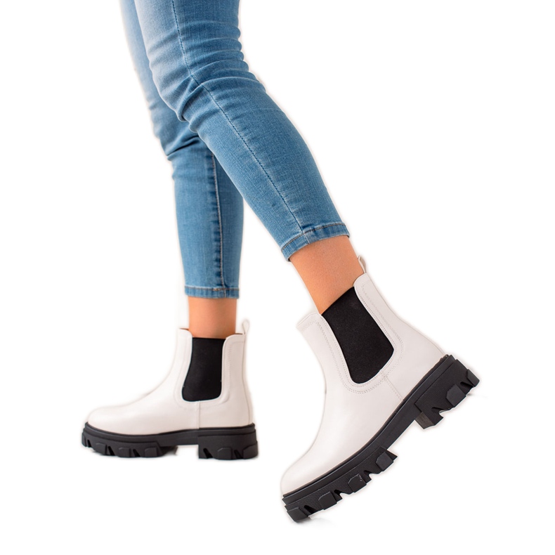 Seastar Botas elegantes da Chelsea na plataforma branco