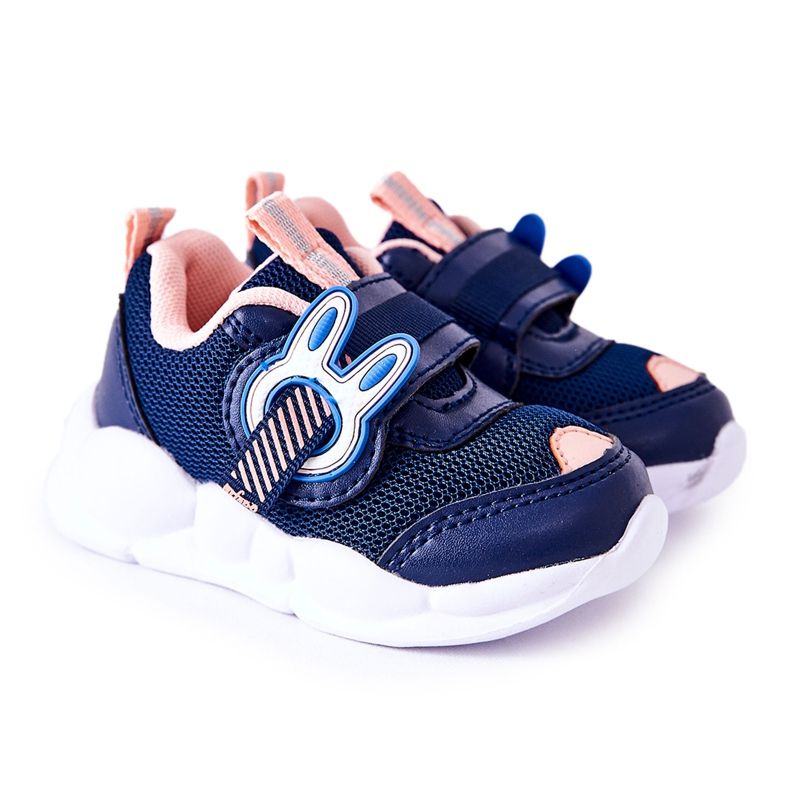 BEFADO S.A. Calçados infantis esportivos com velcro Befado 516P090 azul marinho-rosa