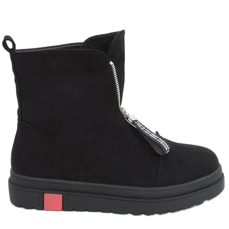Botas rasas de camurça Pitt Black preto