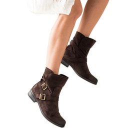 W. Potocki Bota de camurça sem salto Potocki marrom